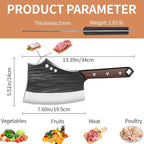 7.68" Meat Cleaver Knife for Meat Bone Cutting,Full Tang Japanese Chef Chopping Knife,Heavy Duty Butcher Axe Bone Breaker, Hand Forged Chopper for Kitchen,Gifts for Men