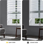 Persilux Zebra Cordless Roller Shades for Windows, Privacy Blinds (16" W x 64" H, White) for Sliding Door, Light Control for Day and Night, Home and Office