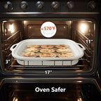MAGNIFIQUE Small 4 Quart Casserole Programmable Slow Cooker with Ceramic Baking Dish - Perfect Kitchen Small Appliance for Family Dinners, Oven Safe and Durable Bakeware for Lasagna, Roasts (White)