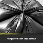 150 Count 55-60 Gallon Trash Bags, Sturdy & Tear-Resistant Commercial Can Liners 55 Gallon, Large Garbage Bags, Large Black Trash Bags for Commercial, Lawn and Leaf Bags