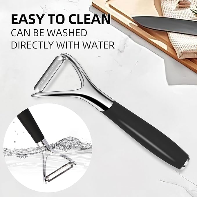 LIIGEMI Stainless Steel Y Peeler with Sharp Blade, Non-slip Plastic Handle for Comfortable Peeling of Potatoes, Apples, Cucumbers, and More - Dishwasher Safe Vegetable Peeler