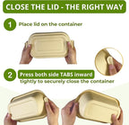 37 Oz Bamboo Disposable Food Containers, 50 Pack - Heavy Duty, Microwavable, Oven Safe - Perfect For Meal Prep, Salads, Lunch, To Go Food - Biodegradable (Brown)