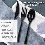 Party Bargains Disposable Cutlery set, Onyx Design, 360 Pieces: 180 Forks, 120 Spoons, 60 Knives