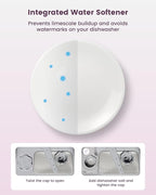 HAVA Countertop Dishwasher with Water Softener and Enhanced Energy Efficiency, Portable Dishwasher with 8 Wash Programs, Child Lock & Delayed Start Function, No Installation Needed - Misty Lilac
