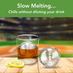 Tovolo Baseball Ice Molds Pack of 2 Large Craft Ice Mold Spheres for Whiskey Bourbon Cocktails, Dishwasher Safe BPA Free Silicone Baseball Ice Sphere Fun Gifts for Baseball Fans Coaches Fathers Dads