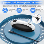 Electric Can Opener, Can Opener Electric Fits All Can Sizes, One Touch USB Rechargeable Electric Can Opener for Kitchen and Seniors with Arthritis, Chef, Automatic Can Opener, Portable Kitchen Gadgets