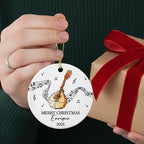 Unique Mandolin Ceramic Christmas Tree Ornament, Customized Year Text Name Keepsake Xmas Ornaments Gift for Mandolin Player Mandolinist Women Men, Personalized Mandolins Instrument Ceramic Ornament