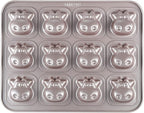 CHEFMADE Cows Cake Pan, 12-Cavity Non-Stick Animal Muffin Bakeware for Oven Baking (Champagne Gold)