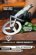Dalstrong Pizza Wheel Cutter - White G10 Handle - The Orbit Razor Unique Pizza Wheel & Cutter - Gift High-Carbon Heavy-Duty Stainless Steel - Razor Sharp - Thumb Guard Protection & Blade Cover