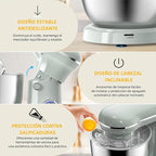 Electric Stand Mixer,10 Speeds Tilt-Head Food Mixer, 3-IN-1 Kitchen Mixer for Daily Cooks with 6QT Bowl,Dough Hook, Beater, Whisk (Morandi Green, Dishwasher safe)
