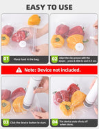 Vacuum Sealer Bags, Reusable Vacuum Zipper Bag, BPA Free Heavy Duty Vacuum Storage Bag for Food 15 Bags (15 Large Bags (10.24x13.39 in))