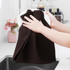 Homaxy 100% Cotton Waffle Weave Kitchen Dish Towels, Ultra Soft Absorbent Quick Drying Cleaning Towel, 13 x 28 Inches, 8-Pack, Dark Brown