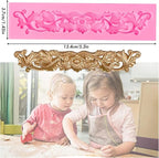 Rainmae 7 Pcs Baroque Fondant Silicone Molds, Relief Flower Lace Chocolate Mould, Scroll Lace Clay Mold, Filigree Mold 3D Sculpted Decoration, Cupcake Topper, Jewelry, Polymer Clay, Crafting Projects
