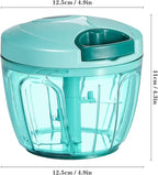 Cambom Manual Food Chopper Vegetable Cutter, Hand String Vegetable Chopper Onions Cutter for Vegetable Fruits Nuts BPA Free Food Safe Material, 650ml Blue
