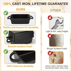 Cast Iron Loaf Pan with Lid | 9×5 Inch Bread Baking Pan | Even Heat Distribution for Perfect Homemade Bread, Cake, Meatloaf | Durable 2 Piece Set for Baking Enthusiasts Black