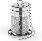 Reinmoson Tea Strainers for Loose Tea, Extra Fine Mesh Tea Infuser, 304 Stainless Steel & Updated Slim Threaded Lid, Loose Leaf Tea Steeper for Black Tea, Rooibos, etc