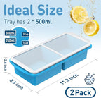 Silicone Freezer Tray with Lid Soup Freezer Container Molds with Steel Reinforced Rim Ice Cube Freezer Molds for Soup, Sauce, Leftovers, Homemade Meal Prep Containers Food Prep Home Essentials