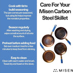 Misen 10 Inch Pre-Seasoned Carbon Steel Fry Pan – Lightweight, Even Heating, Heat Retention – Oven Safe to 500°F – Ideal for Searing, Sautéing, and Frying – Versatile Durable, Easy to Clean