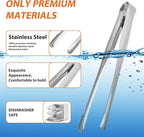 Serving Tongs Kitchen Tongs,Buffet Tongs, Stainless Steel Food Tong Serving Tong,small tongs 8 Pack(Sliver 9 Inch)