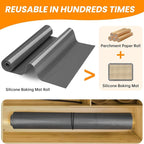 Silicone Baking Mat Roll, Non Stick Heat Resistant Silicone Baking Mats, Pastry Mat, No Slip Reusable Freeze Dryer Mat, Countertop Protector Mat, Cut to size fit different Sharp Oven Pans Dishes Tins