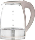 COOK WITH COLOR Electric Tea Kettle, 1.8L Cordless Hot Water Boiler, 1200W Rapid Boil, Auto Shutoff & Boil Dry Protection, BPA-Free, Sleek Countertop Design, Sand