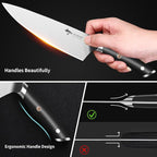 MAD SHARK Knife Set, 17 Pieces Kitchen Chef Knife Set with Block, Precision Forged High Carbon Stainless Steel Ultra Sharp Knives Block Sets, Home Cooking Perfect Cutlery Set Gift Box