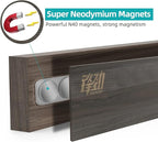 FINDKING Ash Wood Magnetic Knife Strip, Magnet Utensil Holder for Wall, Refrigerator, Wooden Rack for Kitchen Knives, No Drill (Dark Brown, 12 Inches, Without Knives)