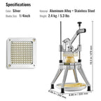 VEVOR Commercial Vegetable Fruit Chopper 1/4" Blade Heavy Duty Professional Food Dicer Kattex French Fry Cutter Onion Slicer Stainless Steel for Peppers Potato Mushroom