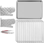 VEVOR Commercial Convection Oven, 21L/19Qt, Quarter-Size Conventional Oven Countertop, 1440W 3-Tier Toaster w/Front Glass Door, Electric Baking Oven w/Trays Wire Racks Clip Gloves, 120V