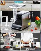 5.0 Upgrade Electric Meat Grinder- [3500W Super Motor] [SGS Certified SUS304 Blade & Plate] 3-Second Fast Meat Grinding, Perfect For Meat Grinders For Home Use (BLACK)