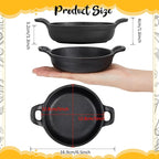 10 Pack Mini Cast Iron Skillets 5 x 5 x 1.3 Inch Cast Iron Pan Small Ramekin Set Black Casserole Dish Cookware Oven Safe Mini Skillets for Kitchen Indoor Outdoor Picnic
