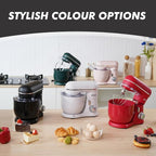 Kitchen in the Box Stand Mixer, 3.5QT Two Bowls Small Kitchen Electric Mixer, 10-Speed Portable Lightweight Matte Finish with Egg Whisk, Dough Hook, Beater (Onyx Black, 3.5QT)