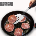 Stainless Steel Spatula Turner Set, 2-Pack Metal Spatula for Kitchen Use,VOVOLY Heavy Duty Cooking Turners, Wide Blade with Beveled Edge, Heat Resistant Silicone Handle, Dishwasher Safe