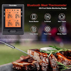 500FT Digital Meat Thermometer with Multy Probes Bluetooth Kitchen Thermometer for Smoker Grilling Oven (FS66N)