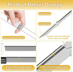 Skewers for Grilling - 13" Kabob Skewers with Push Bar Double Pronged Anti-Roll Metal Skewer for Kabobs, Stainless Steel Reusable BBQ Skewer for Grilling,Ideal for Meat Shrimp Vegetable 6pcs