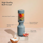 The Beast Mini Blender Plus | Mini Countertop Kitchen Blender | Blend Smoothies and Shakes, Dressings, Sauces, Dips | Extra Vessels, Straw Cap and Straws Included | 600W (Mist)