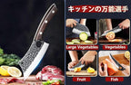 Serbian Chef Knife Set, Hand Forged Knife Set with Bag, Full Tang Kitchen Knife Sets with High Carbon Steel, Meat Cleaver Butcher Boning Knife for Brisket Trimming, Gift for Men Women