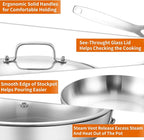 DELARLO Tri-ply Stainless Steel Frying Pan Set with Lid 8" 10" Induction Skillets Chef's Pan,Pots and Pans Set Kitchen Cookware Frying Pan Set Dishwasher and Oven Safe