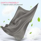 Mulberry Silk Pillow Cases Standard Size with Hidden Zipper, Ultra Smooth and Soft Breathable Cooling Silk Satin Pillowcase for Hair and Skin, Gifts for Women Men (Dark Grey, 20x26 Inches, 1 Pack)