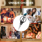 Kitchen Scissors with Magnetic Holder Heavy Duty Magnetic Scissors for Fridge, Kitchen Shears Magnet Sheath Set for Food Meat Pizza Herb Vegetables, Black