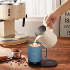 16Oz Temperature Control Smart Mug, Self Heating Coffee Mug LED Display, 180 Min Battery Life - Hot up to 149℉ Fast Wireless Charger Base Improved Design coffee serving sets mug(16oz, Slate Blue)