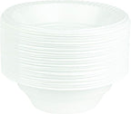 Plasticpro Round Plastic Bowls Microwaveable, Disposable, White, Dinnerware (200, 16 ounce)