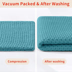 Homaxy 100% Cotton Waffle Weave Kitchen Dish Cloths, Ultra Soft Absorbent Quick Drying Dish Towels, 12 x 12 Inches, 8-Pack, Lake Blue