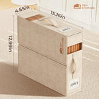 12Pack Sheet Organizers and Storage - King/Queen Size Sheet Storage Organizer with Window, Foldable & Dustproof Sheet Organizer for Linen Closet for Summer Blankets & Sheet Sets,Beige