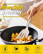 Pack of 2 Silicone Solid Turner, Non Stick Slotted Kitchen Spatulas, High Heat Resistant BPA Free Cooking Utensils, Ideal Cookware for Fish, Eggs, Pancakes(Stainless Steel Khaki)