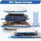 VMstr 15 Pack Travel Vacuum Storage Bags with USB Pump, Vacuum Packing Seal for Luggage and Suitcase, Space Saver for Clothes and Clothing Travel