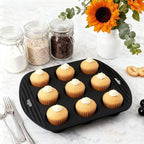 4 Pack Silicone Muffin Pan for Baking, Silicone Cupcake Pan, 9 Cup Nonstick Cupcake Baking Pan Molds, BPA Free silicone Muffin Pans for Making Muffin Cakes, Tart, Bread - 4 Colors