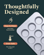Caraway Non-Stick Ceramic 12-Cup Muffin Pan - Naturally Slick Ceramic Coating - Non-Toxic, PTFE & PFOA Free - Perfect for Cupcakes, Muffins, and More - Navy