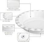 MALACASA Ceramic Pie Pan, Pie Pan for Baking 9 Inch, 40 OZ Pie Plate Round Pie Dish for Baking Fluted Pie Dish Baking Pan, Non Stick Deep Pie Dishes for Quiche, Apple Pies, Pot Pies, Tart, etc.