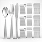 EI 360pcs Silver Plastic Silverware,Plastic Spoons and Forks,Plastic Silverware Heavy Duty,Disposable Plastic Cutlery include 120pcs Plastic Forks,120pcs Plastic Spoons and 120pcs Plastic Knives